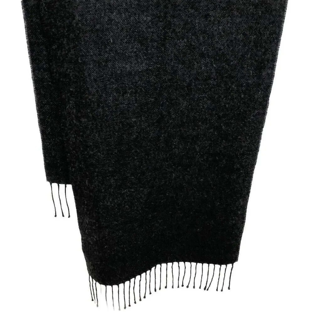 Anntarah Handmade Baby Alpaca Made In Peru Dark Gray Heather 12.5” X 70”  $249